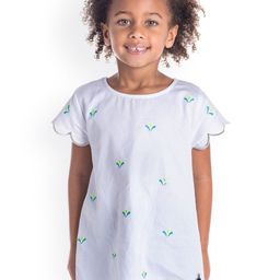 Cherry Crumble Girls White Embroidered Top-image-54