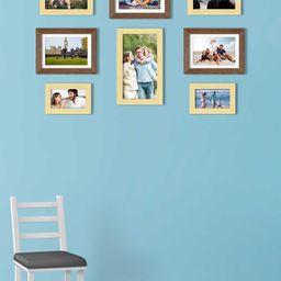 Art Street Set Of 8 Brown & Beige Solid Individual Wall Photo Frames-8