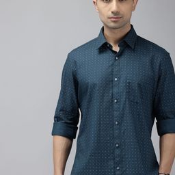 Van Heusen Sport Pure Cotton Slim Fit Micro Ditsy Printed Casual Shirt-image-52
