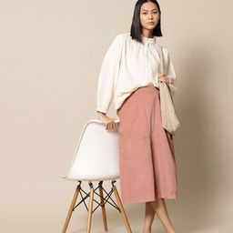 BOWER Self-Striped A-Line Skirt-image-51