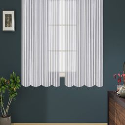 Homefab India White Set of 2 Sheer Window Curtains-18