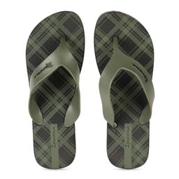 iPanema Men Olive Green & Black Checked Thong Flip-Flops-picture-35