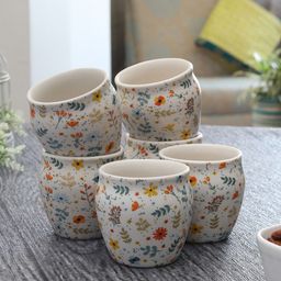 MIAH Decor Multicoloured Set Of 6 Printed Ceramic Khullad Cups-30