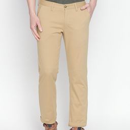 Basics Men Khaki Tapered Fit Solid Regular Trousers-image-96