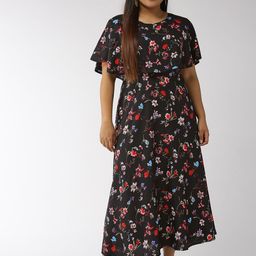 U&F Women Black & Red Printed Maxi Dress-picture-34