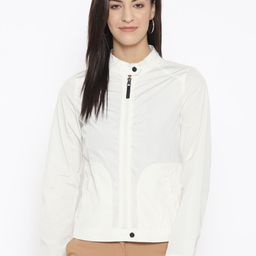 Geox Women Off White Solid Lightweight Tailored Jacket-picture-14