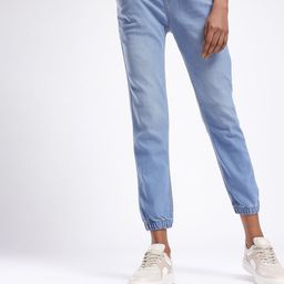 glitchez Women Light Fade Jogger Cropped Stretchable Jeans-picture-1