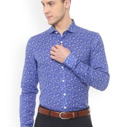 SIMON CARTER LONDON Men Blue Slim Fit Printed Casual Shirt-image-54