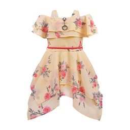 Wish Karo Girls Yellow Floral Printed Fit and Flare Dress-picture-39
