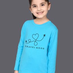 NUSYL Girls Travel Mood Printed Cotton T-shirt-image-61