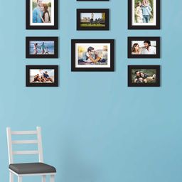 Art Street Set Of 9 Black Solid Individual Wall Photo Frames-3