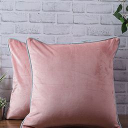 eyda Set Of 2 Peach Velvet Square Cushion Covers-6
