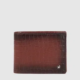 Louis Philippe Men Crocodile Textured Leather Two Fold Wallet-image-74