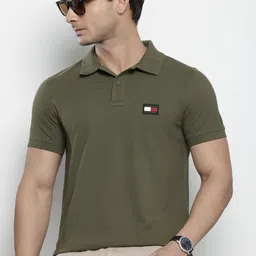 Tommy Hilfiger Brand Logo Embroidered Detailed Polo Collar Pure Cotton Slim Fit T-shirt-picture-8