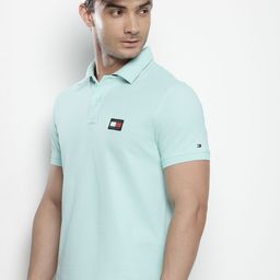 Tommy Hilfiger Brand Logo Embroidered Detailed Polo Collar Pure Cotton Slim Fit T-shirt-image-93