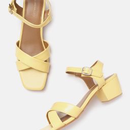 Allen Solly Yellow PU Block Sandals-52