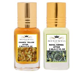 Menjewell Champa & Royal Kewda Attar Perfume Each 5ml-15