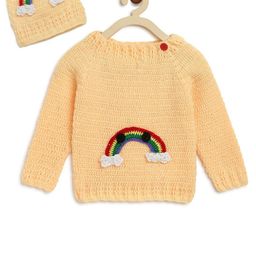 CHUTPUT Unisex Kids Yellow & Multicoloured Ribbed Sweater Vest-7