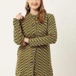 American Eye Striped Longline Acrylic Cardigan-13