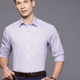 Raymond Slim Fit Textured Pure Cotton Formal Shirt-image-87