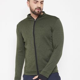 JUMP USA Men Olive Green Solid Bomber Jacket-17