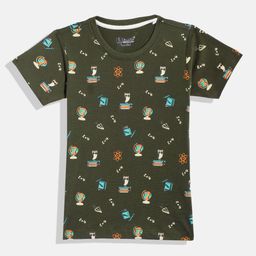 Eteenz Boys Conversational Printed Cotton T-shirt-image-76