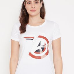 Marvel by Wear Your Mind Women White Printed T-shirt-picture-42