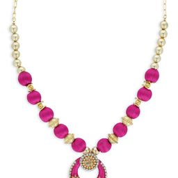 AKSHARA Gold-Plated & Pink Handcrafted Jewellery Set-image-90