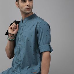 The Roadster Lifestyle Co. Men Pure Cotton Geometric Printed Casual Shirt-image-62