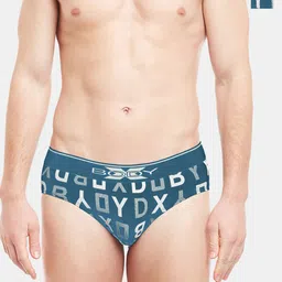 BODYX Men Pack Of 2 Typographic Print Cotton Ribbed Briefs BX04B-S.BLU-PRT-2PCS-XL-image-90
