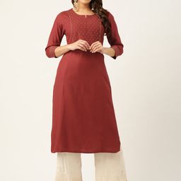 ZIZO By Namrata Bajaj Women Yoke Design Cotton Kurta-image-90