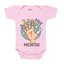 KNITROOT Infants Kids Pink Printed Bodysuit-image-27