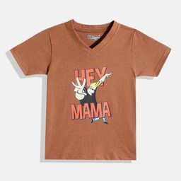 Eteenz Kids Boys Johnny Bravo Printed V-Neck T-Shirt-image-38