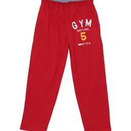 SWEET ANGEL Boys Red & White Solid Straight-Fit Track Pants-picture-13