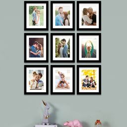 Art Street Set Of 9 Black Solid Individual Photo Frames-10