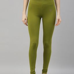 TWIN BIRDS Women Olive Green Solid Churidar Length Leggings-image-53