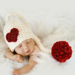 Babymoon Infants Heart Crochet Woollen Beanie-9