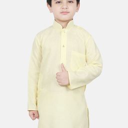 SG YUVRAJ Boys Yellow Solid Straight Kurta-picture-34