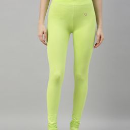 TWIN BIRDS Women Lime Green Solid Churidar Length Leggings-image-16