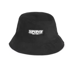 SUPERVEK Unisex Solid Pure Cotton Bucket Hat with Embroidered Detail-3