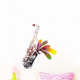rawpockets Multicolored Saxophone with Flower Wall Stickers-image-66