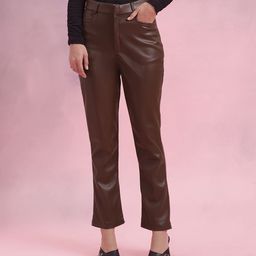DressBerry Women Faux Leather Trousers-image-56
