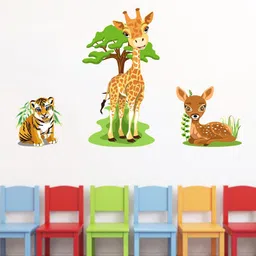 rawpockets Multicoloured Cute Baby Animals PVC Vinyl Wall Stickers-image-92