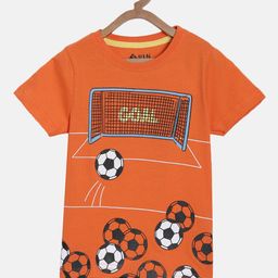 3PIN Boys Orange Printed T-shirt-image-23