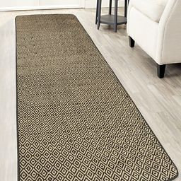 Saral Home Black & Beige Geometric Handloom Made Anti-Skid Floor Runner-23