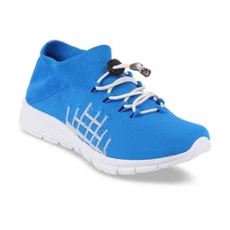 FAUSTO Men Blue & White Mesh Walking Shoes-picture-56