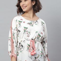 KASSUALLY Off White Floral Georgette Regular Top-42