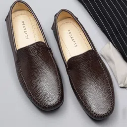 99CRAFTS Men Leather Formal Loafers-image-30