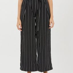 Harpa Women Black & White Smart Regular Fit Striped Parallel Trousers-image-38