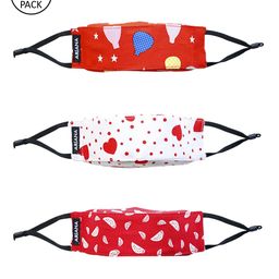 Ariana Kids Pack Of 3 7-Ply 3D Cotton Reusable Cloth Face Masks-20